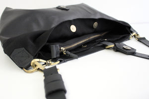 BOHO bag and CROSS BODY bag made of soft italian leather, canvas and italian leather. Mary bag