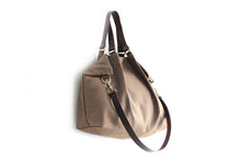 Load image into Gallery viewer, Susy Canvas and leather shoulder bag, made of water resistant canvas and leather