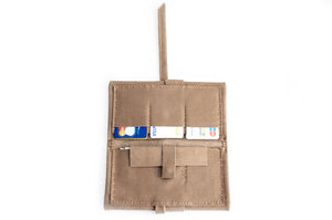 Wallet Cris, leather wallet color light brown, taupe leather wallet for women. Cris LEATHER WALLET
