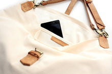 Load image into Gallery viewer, MARY, SHOULDER BAG made of canvas and leather, waterproof, color beige