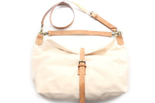 Load image into Gallery viewer, MARY, SHOULDER BAG made of canvas and leather, waterproof, color beige