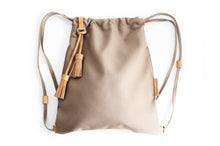 Load image into Gallery viewer, Vale BACKPACK, canvas and leather backpack, brown. Personalized with your initials
