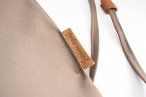 Vale BACKPACK, canvas and leather backpack, brown. Personalized with your initials