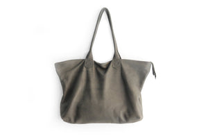Leather tote bag, SHOULDER BAG made of italian leather grey. Mia leather shoulder bag