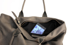 Load image into Gallery viewer, Leather tote bag, SHOULDER BAG made of italian leather grey. Mia leather shoulder bag