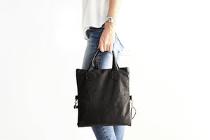Leather CROSSBODY bag made of italian leather  color black. Laura leather crossbody and hand bag