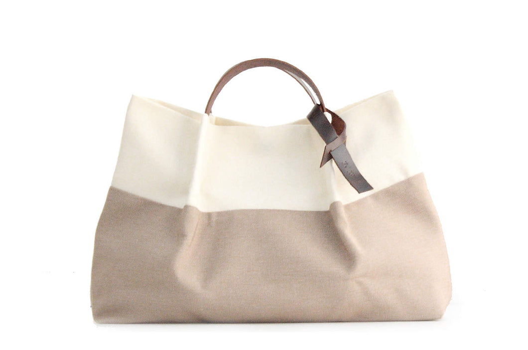 Anna TOTE bag and HAND bag made of canvas and italian leather personalized