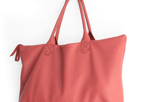 Leather tote bag, SHOULDER BAG made of italian leather RED. Mia leather shoulder bag
