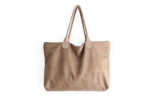 Leather tote bag, SHOULDER BAG made of italian Taupe leather. Mia leather shoulder bag