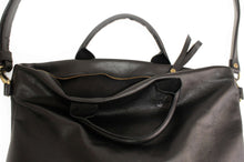 Load image into Gallery viewer, Silvie Leather crossbody bag with handles made of italian leather, black.
