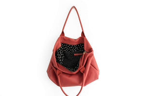 Leather tote bag, SHOULDER BAG made of italian leather RED. Mia leather shoulder bag