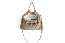 Load image into Gallery viewer, Silvie Leather crossbody bag, SHOULDER BAG with handles made of italian taupe leather