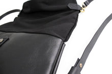 Load image into Gallery viewer, Roby BACKPACK, leather and canvas backpack, black color