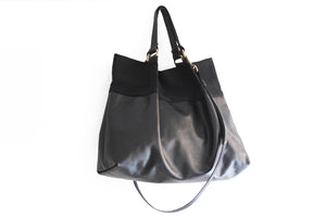 TOTE bag and HAND bag made of soft italian leather, canvas and italian leather. Emma bag