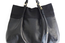 Load image into Gallery viewer, TOTE bag and HAND bag made of soft italian leather, canvas and italian leather. Emma bag