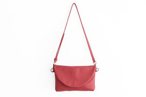 Leather CROSS-BODY bag made of italian leather  color red. Sofia leather crossbody bag