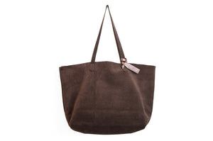 Anita TOTE bag, Shoulder bag made of brown chocolate LEATHER personalized with your name