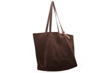 Load image into Gallery viewer, Anita TOTE bag, Shoulder bag made of brown chocolate LEATHER personalized with your name