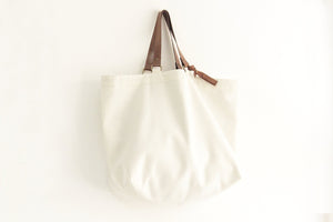 Olivia TOTE bag, Shopping bag made of canvas and italian leather, personalized with your name