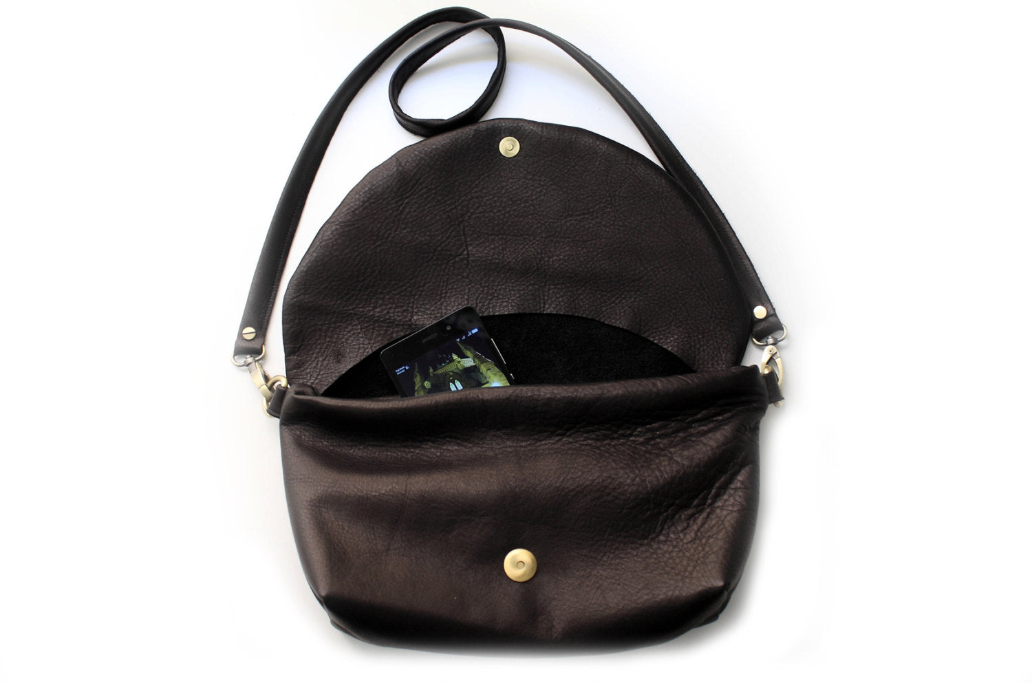 Leather CROSSBODY bag made of italian leather color black or red